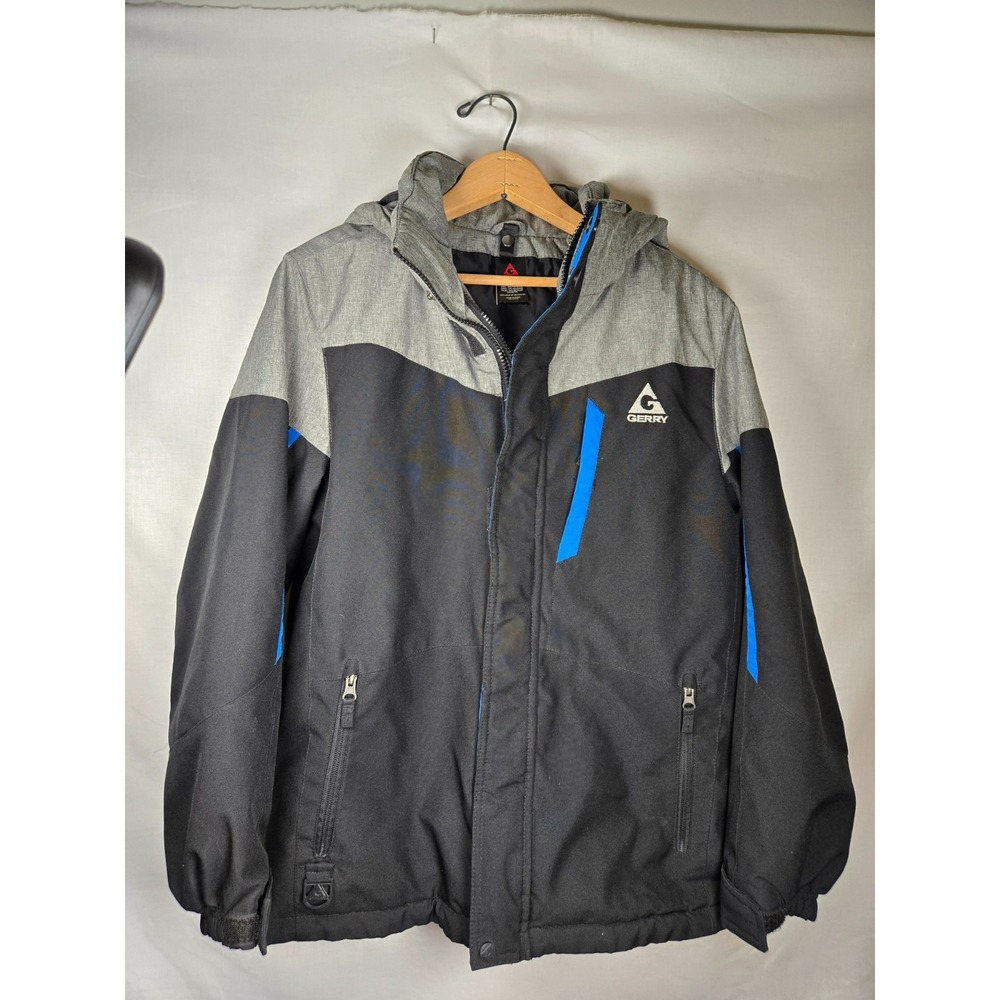 Gerry Youth Jacket Item#1234275 L 14/16 Removable Hood Black Winter Ski Coat EUC